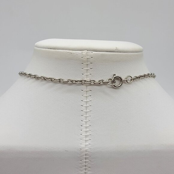 NEW Vintage Pewter Apple Worm Pendant Necklace Genuine Pewter Teacher Gift NWT - Picture 4 of 6